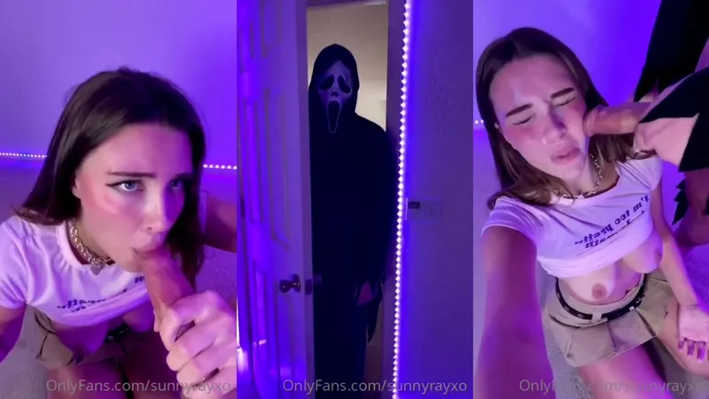 Sunny Ray Sloppy Facefuck In Scary Movie Parody