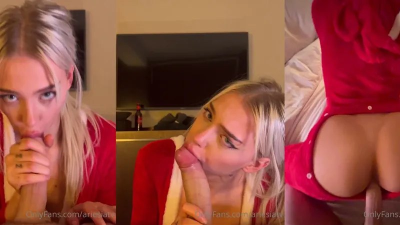 Blonde Tysria Fucked in Cute Santa Outfit