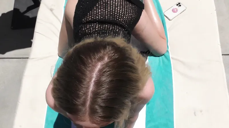 Poolside Creampie For British Girlfriend Mila Sobolov