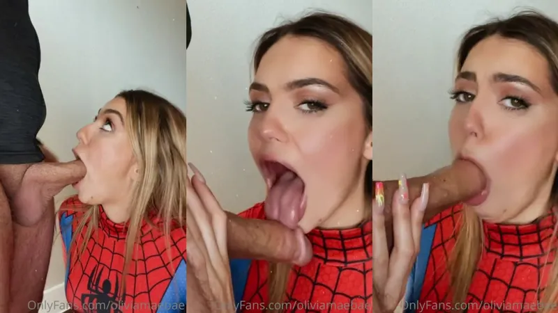 Spiderman Cosplay Blowjob - Olivia Mae