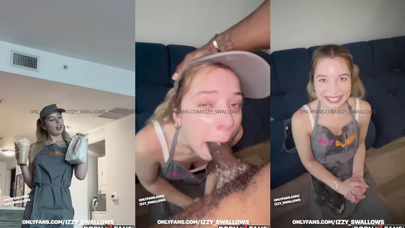 Dunkin Donuts' Waitress Izzy_Swallows Gobbles On Customer's BBC