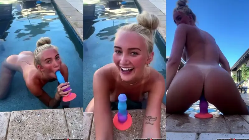 Kylie Chase Plays With Her Dildo By The Pool