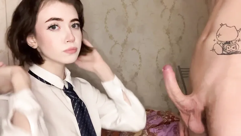 Short Haired Schoolgirl Yoursmalldoll Blowjob Video With Powerful Cumshot