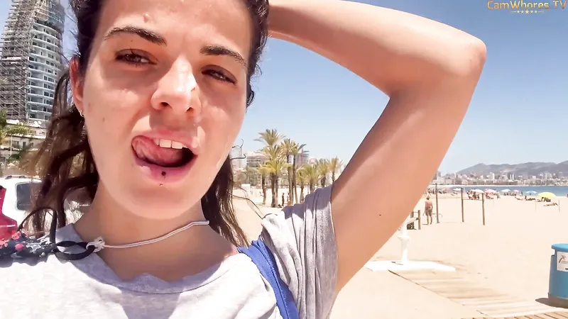 Banana Nomads Blowjob and Public Cum Walk On The Beach