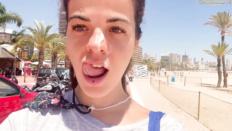 Banana Nomads Blowjob and Public Cum Walk On The Beach