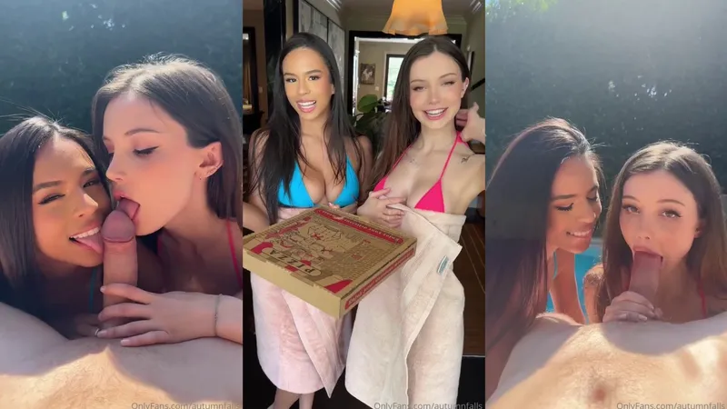 Dainty Wilder and Autumn Falls Sex With The Pizza Delivery Guy