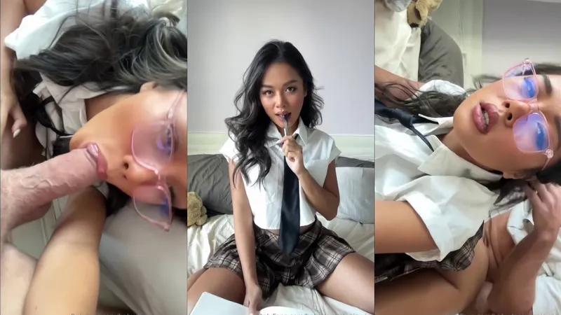 Asian College Girl BabyDanieDanie Gets Slammed In Sexy Skirt