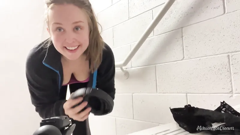 MissionIceCream Public Stairs Masturbation