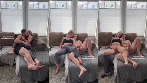 JessieAndJackson Handjob With Dirty Talk On The Couch