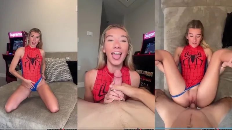 Hot Spidergirl Lexi Rae Takes A Load In Her Pussy