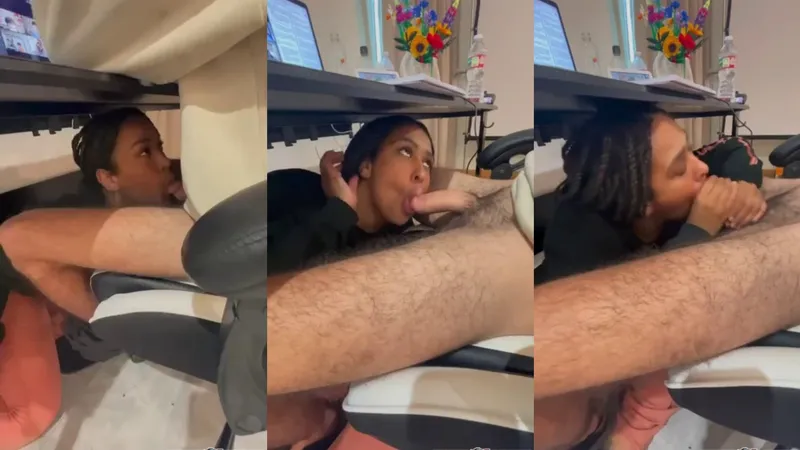 Jaaden kyrelle Sneaky Blowjob Under The Desk