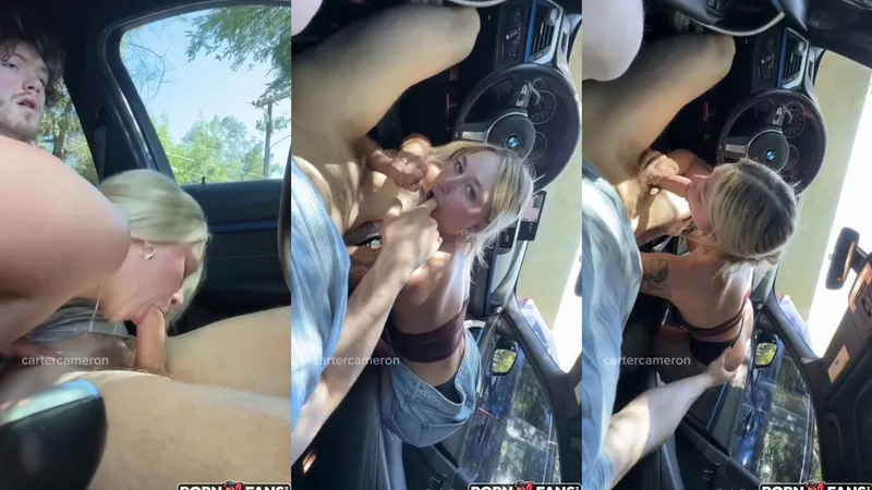 Beautiful Cartercameron Sucks and Milks His Cock In The Car