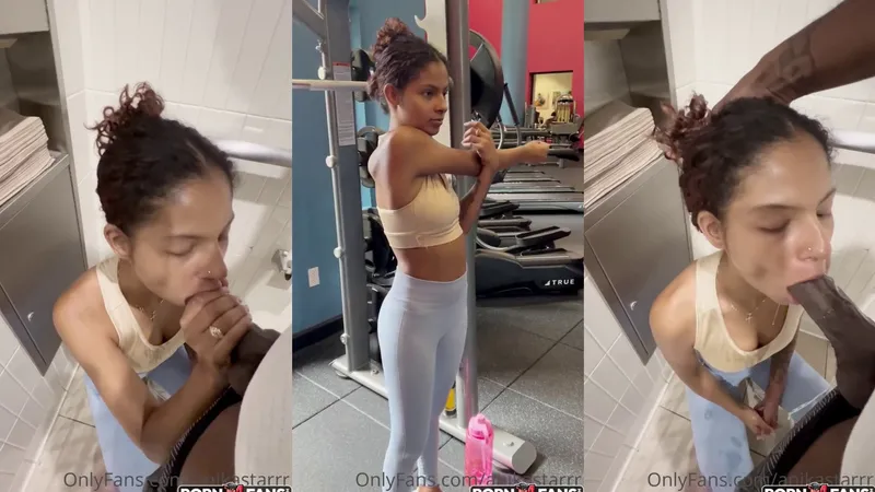 Anika Star Sucks Her Personal Trainer's BBC In The Gym Bathroom