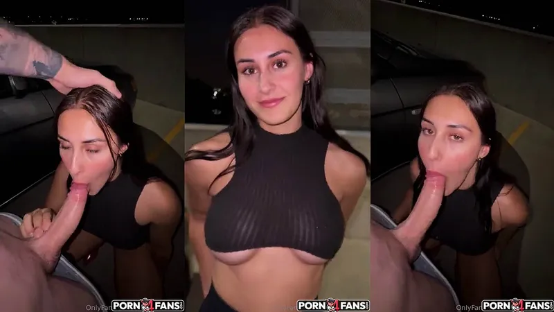 Brunettebaby Strokes And Sucks Dick In The Parking Lot