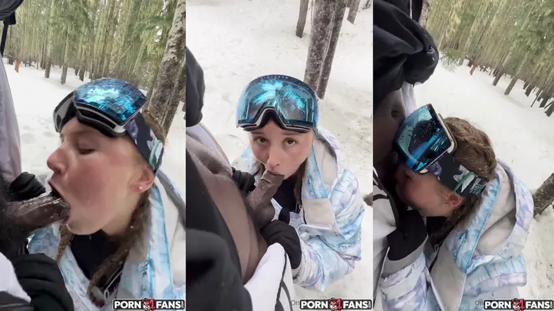 Amyyyy007 Gives A Sloppy Winter Deepthroat In A Snowy Forest